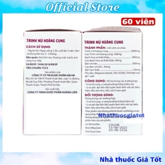 Trinh Nữ Hoàng Cung Tâm Dược Hộp 60 Viên