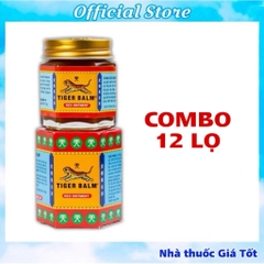 COMBO 12 LỌ CÙ LÀ TIGER BALM ĐỎ (TIGER BALM RED OINTMENT)