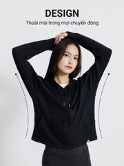 Áo khoác chống nắng nữ UV100 AA24086 cotton lụa thoáng mát