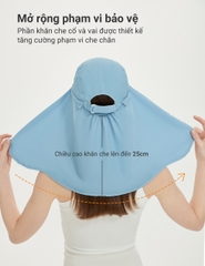 Nón chống nắng unisex có khăn che cổ UV100 Suptex-Cool MF23305