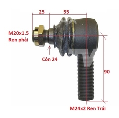 ROTUYN LÁI (Ren trái M24x24, phần tay lái giữa) 224W4-32341