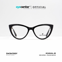 [C63]Gọng kính cận nữ chính hãng Zac & Cody dáng mắt mèo nhựa phối kim loại casual.63 EK A3386 by Eye Center Vietnam