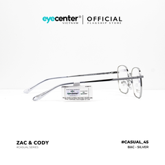 [C45] Gọng kính cận nam nữ chính hãng ZAC & CODY lõi thép chống gãy nhiều màu casual.45 ZC 880552 by Eye Center Vietnam