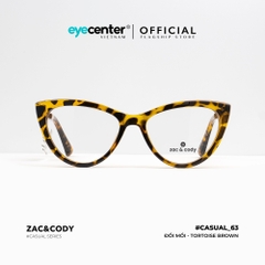 [C63]Gọng kính cận nữ chính hãng Zac & Cody dáng mắt mèo nhựa phối kim loại casual.63 EK A3386 by Eye Center Vietnam