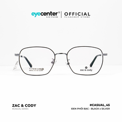 [C45] Gọng kính cận nam nữ chính hãng ZAC & CODY lõi thép chống gãy nhiều màu casual.45 ZC 880552 by Eye Center Vietnam