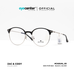 [C03] Gọng kính cận nam nữ chính hãng ZAC & CODY kim loại chống gỉ nhiều màu casual.03 2736 by Eye Center Vietnam