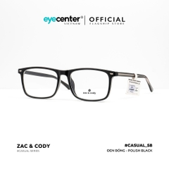 [C58] Gọng kính cận nam nữ chính hãng ZAC & CODY lõi thép chống gãy nhiều màu casual.58  ZC 82582 by Eye Center Vietnam