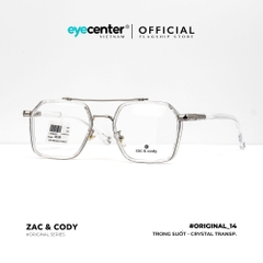 [B14] Gọng kính cận nam nữ chính hãng  ZAC & CODY kim loại chống gỉ nhiều màu thời trang original.14 ZC K0039  by Eye Center Vietnam