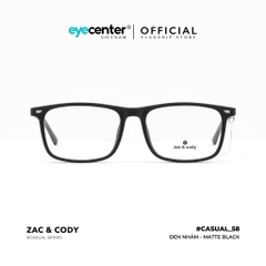 [C58] Gọng kính cận nam nữ chính hãng ZAC & CODY lõi thép chống gãy nhiều màu casual.58  ZC 82582 by Eye Center Vietnam