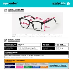 [A115]  Gọng kính cận nam nữ chính hãng ZAC & CODY 9119 by Eye Center Vietnam