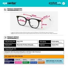 [B89] Gọng kính cận nam nữ chính hãng EYECENTER nhiều màu 01178