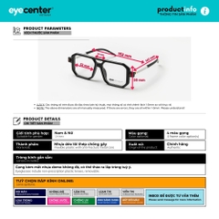 [B98] Gọng kính cận nam nữ chính hãng EYECENTER nhựa dẻo nhiều màu EB 86582