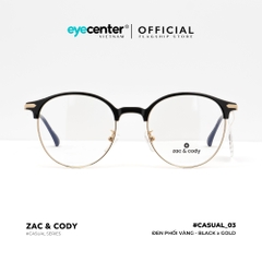 [C03] Gọng kính cận nam nữ chính hãng ZAC & CODY kim loại chống gỉ nhiều màu casual.03 2736 by Eye Center Vietnam