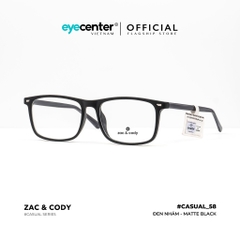 [C58] Gọng kính cận nam nữ chính hãng ZAC & CODY lõi thép chống gãy nhiều màu casual.58  ZC 82582 by Eye Center Vietnam