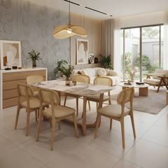 Bộ Bàn Ăn Cao Cấp 6 Ghế BBA-107