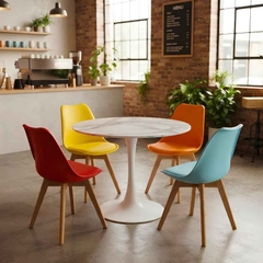 Bộ bàn ghế cafe tuylip mặt đá và 4 ghế tiếp khách cho showroom BBC-51