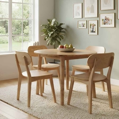 Bộ Bàn Ghế Cafe Sân Vườn Gỗ Cao Su Tròn BBC-52