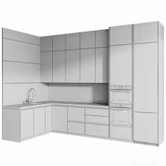 Tủ Bếp Gỗ Vân Đá Trắng Hiện Đại TB-49