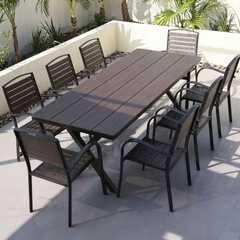 Bộ bàn ăn sân vườn 8 ghế hình chữ nhật BSV-13