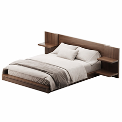 Giường ngủ gỗ MDF kèm kệ tủ đầu giường GNG-15