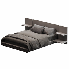 Giường ngủ gỗ MDF kèm kệ tủ đầu giường GNG-15