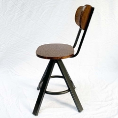 Ghế cafe gỗ chân sắt chụm có lưng tựa GCF-26