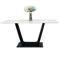 Bàn ăn chân sắt mặt đá cho nhà đẹp BA-19