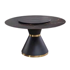 Bàn ăn tròn 2 mặt đá xoay nhập khẩu BA-22