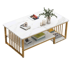 Bàn sofa mặt đá chữ nhật 3 tầng sang trọng BTS-14