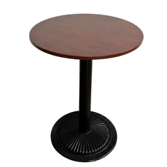 Bàn cafe tròn mặt gỗ cao su chân sắt mâm gang BCF-31