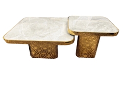 Bàn trà sofa inox mặt đá hiện đại BTI-07