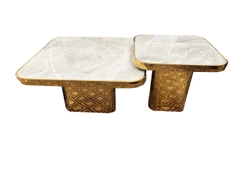 Bàn trà sofa inox mặt đá hiện đại BTI-07