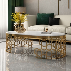 Bàn sofa khung inox CNC cao cấp 60x120cm BTI-11