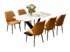 Bộ bàn ăn 6 ghế hiện đại mặt đá BBA-83