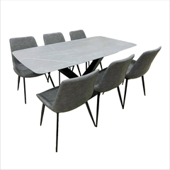 Bộ bàn ăn 6 ghế mặt đá hiện đại cho căn hộ sang trọng BBA-05