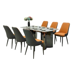 Bộ bàn ăn 6 ghế mặt đá hiện đại BBA-86