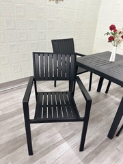 Bộ bàn sân vườn khung nhôm, mặt polywood BSV-07