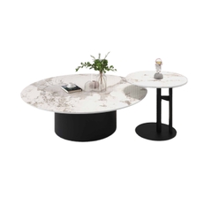 Bộ bàn sofa đôi chân sắt mặt đá hiện đại BTS-31