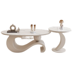 Bộ bàn trà gồm 1 bàn tròn và 1 bàn elip sang trọng BTS-36