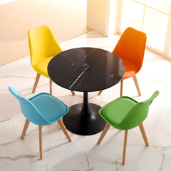 Bộ bàn ghế cafe tuylip mặt đá và 4 ghế tiếp khách cho showroom BBC-51