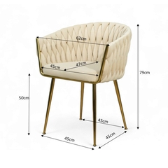 Ghế ăn khung mạ vàng sang trọng GA-685