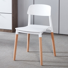 Ghế ăn mặt nhựa đúc chân gỗ S3022