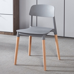 Ghế ăn mặt nhựa đúc chân gỗ S3022