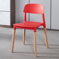 Ghế ăn mặt nhựa đúc chân gỗ S3022