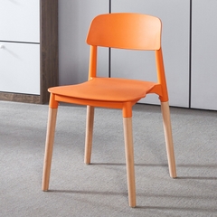 Ghế ăn mặt nhựa đúc chân gỗ S3022