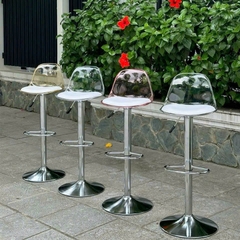 Ghế bar mặt nhựa trong suốt lót nệm GBB-32