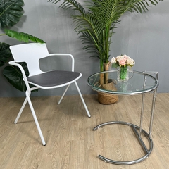 Ghế cà phê nhựa chân sắt có nệm GCF-713