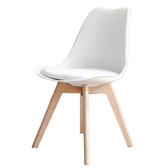 Ghế cafe, ghế ăn eames nhựa lót nệm chân gỗ sồi GCF-02