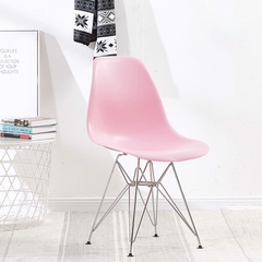 Ghế nhựa eames chân sắt mạ crom GCF-10