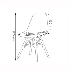 Ghế lưng nhựa ABS chân gỗ màu trong suốt GCF-13